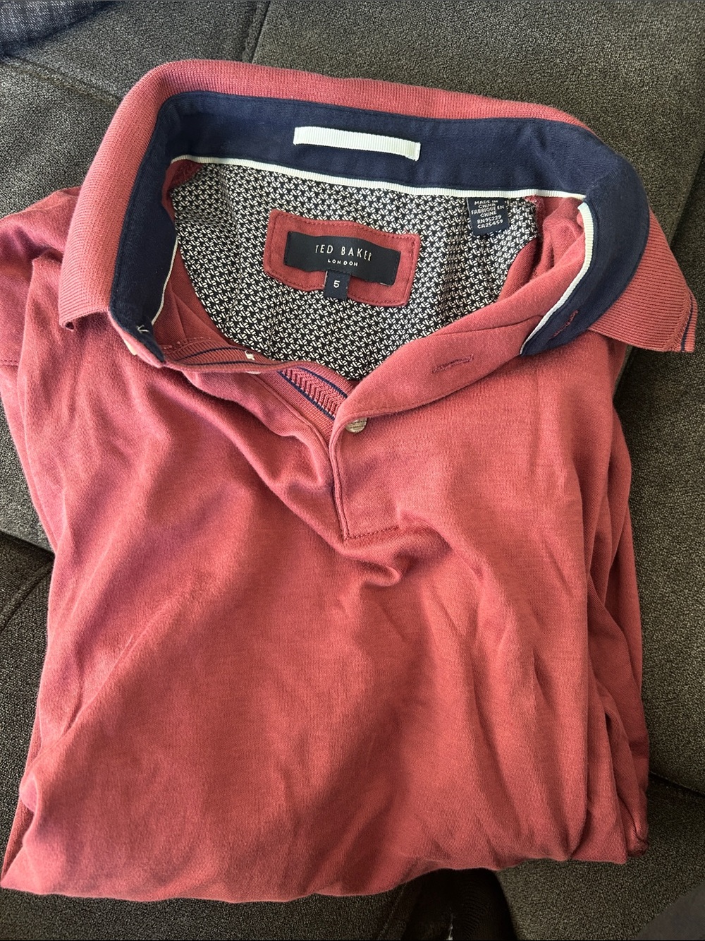 Ted Baker Men's Rosewood Polo with Navy Trim